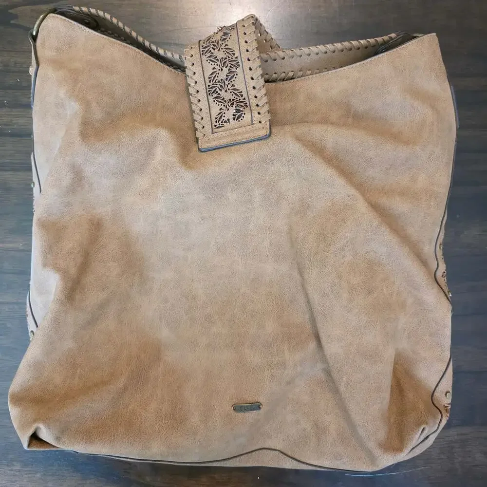 Elle & Jae Gypset Faux Suede Hobo Shoulder Bag with Tassels